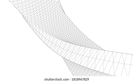 abstract architecture arch 3d illustration
