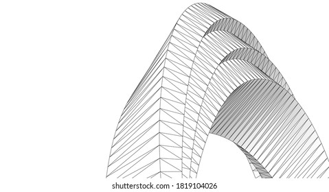 abstract architecture arch 3d illustration
