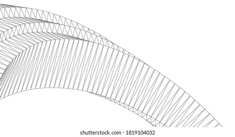 abstract architecture arch 3d illustration