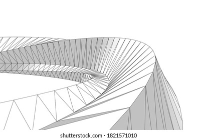 abstract architecture arch 3d illustration