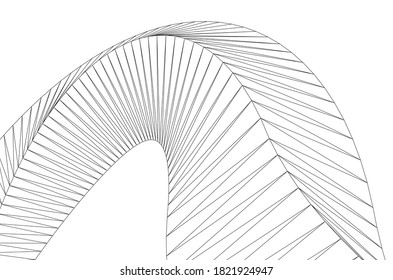 abstract architecture arch 3d illustration