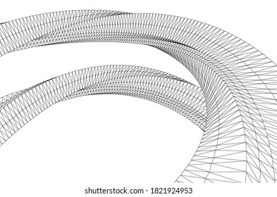 abstract architecture arch 3d illustration