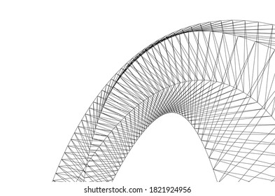 abstract architecture arch 3d illustration