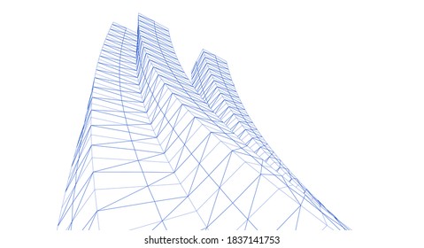 abstract architecture arch 3d illustration