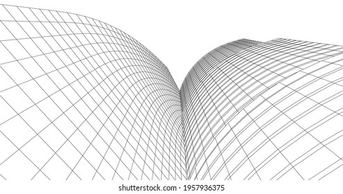  Abstract architecture arch 3d illustration.