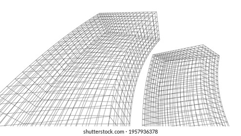  Abstract architecture arch 3d illustration.