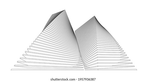  Abstract architecture arch 3d illustration.