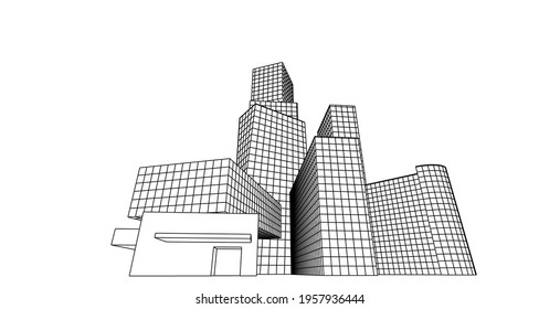  Abstract architecture arch 3d illustration.