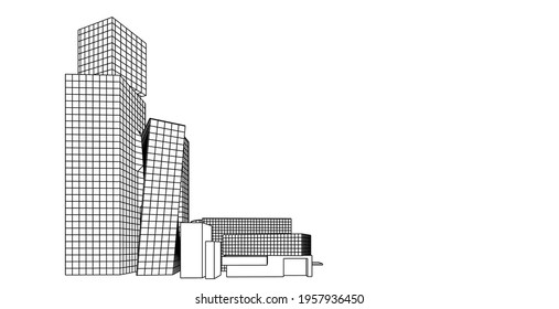  Abstract architecture arch 3d illustration.
