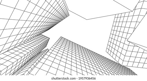  Abstract architecture arch 3d illustration.