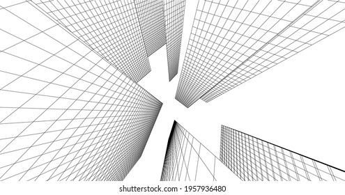 Abstract architecture arch 3d illustration.