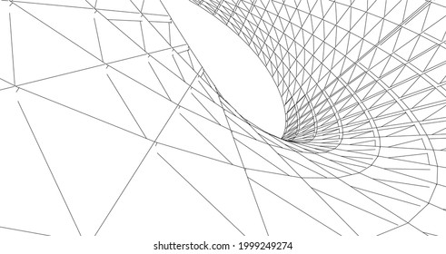 abstract architecture arch 3d illustration