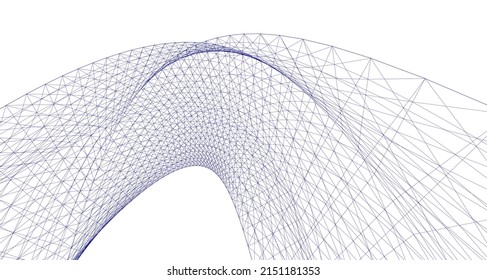 abstract architecture arch 3d illustration