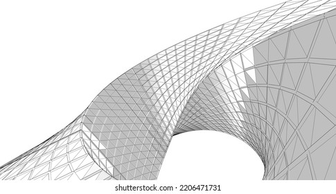 abstract architecture arch 3d illustration