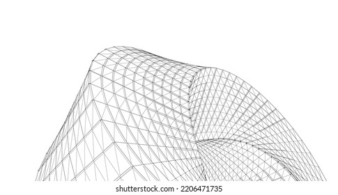 ilustración de arco de arquitectura abstracta 3d