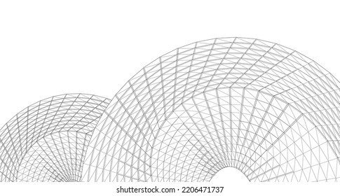 abstract architecture arch 3d illustration