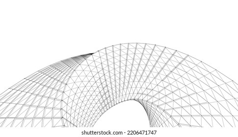 abstract architecture arch 3d illustration