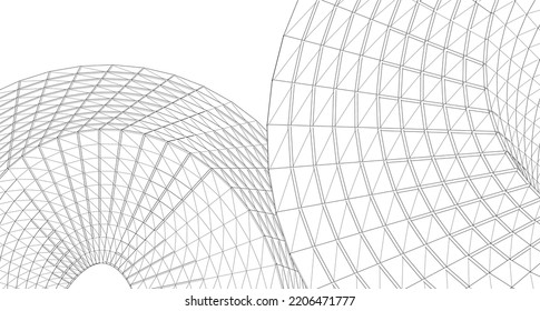 abstract architecture arch 3d illustration