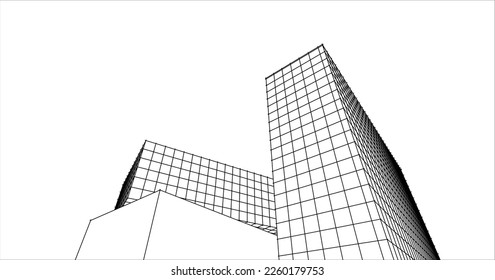 Abstract architecture arch 3d illustration