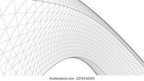 ilustración de arco de arquitectura abstracta 3d