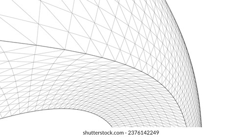 abstract architecture arch 3d illustration