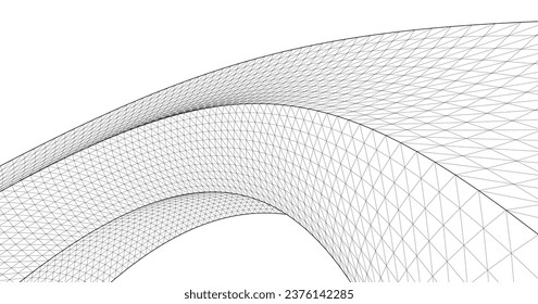 abstract architecture arch 3d illustration