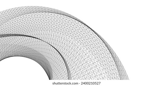 abstract architecture arch 3d illustration	
