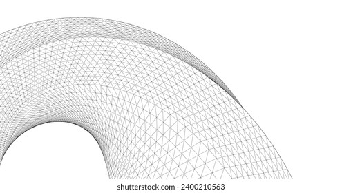 abstract architecture arch 3d illustration	
