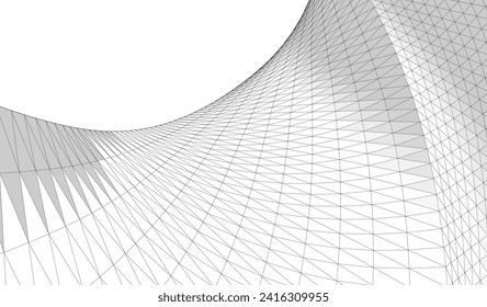 abstract architecture arch 3d illustration	