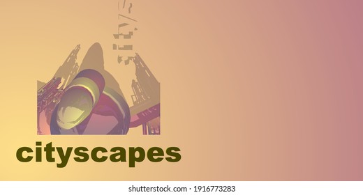 Abstract architecture art background cityscapes.digital cityscapes background banner.Easy to use and customize.Vector Illustration.