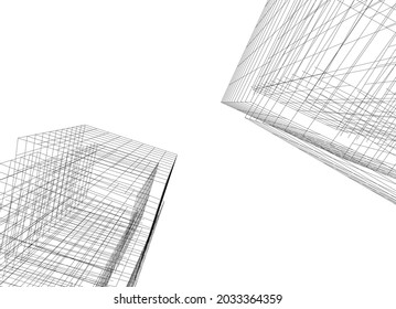 abstrakte Architektur Hintergrund 3D-Zeichnung