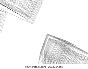 abstract architecture background 3d drawing