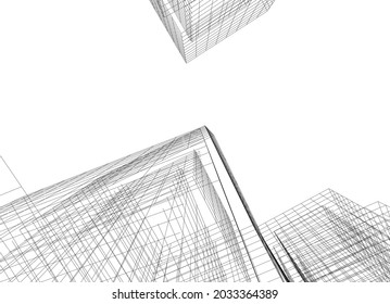 abstract architecture background 3d drawing
