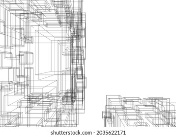 abstract architecture background 3d graphic vector illustration