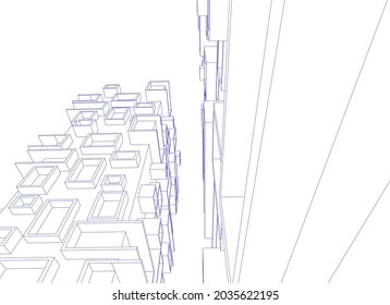 abstrakte Architektur, Hintergrund 3D-Vektorgrafik