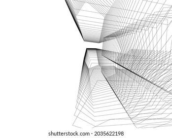 abstract architecture background 3d graphic vector illustration