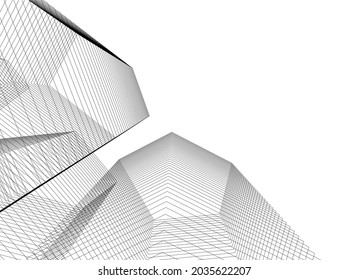 fondo de arquitectura abstracta ilustración vectorial 3d