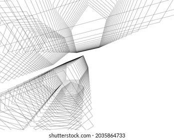 abstrakte Architektur, Hintergrund 3D-Vektorgrafik