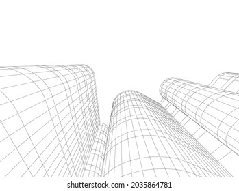 abstract architecture background 3d graphic vector illustration