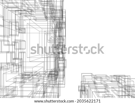 abstract architecture background 3d graphic vector illustration
