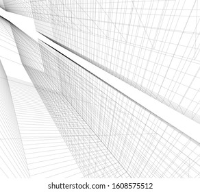 abstract architecture background 3d illustration