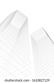 abstract architecture background 3d illustration