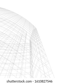 abstract architecture background 3d illustration