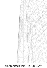 abstract architecture background 3d illustration