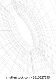 abstract architecture background 3d illustration