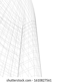 abstract architecture background 3d illustration