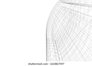 abstract architecture background 3d illustration
