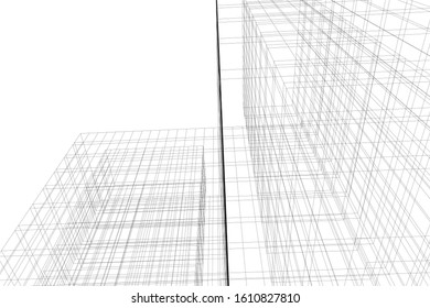 abstract architecture background 3d illustration