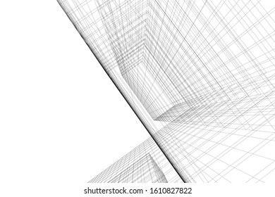 abstract architecture background 3d illustration