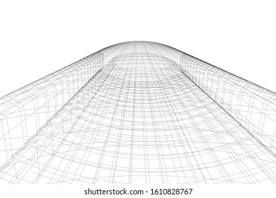 abstract architecture background 3d illustration